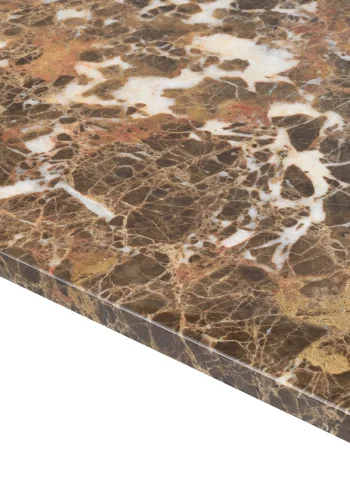 ROWICO Brooksville sofabord, kvadratisk - brun marmor og hvidpigmenteret egefinér (90x90)