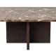 ROWICO Brooksville sofabord, kvadratisk - brun marmor og brun egefinér (90x90)