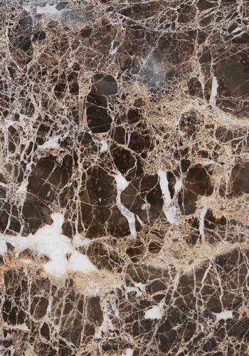 ROWICO Brooksville sofabord, kvadratisk - brun marmor og brun egefinér (90x90)