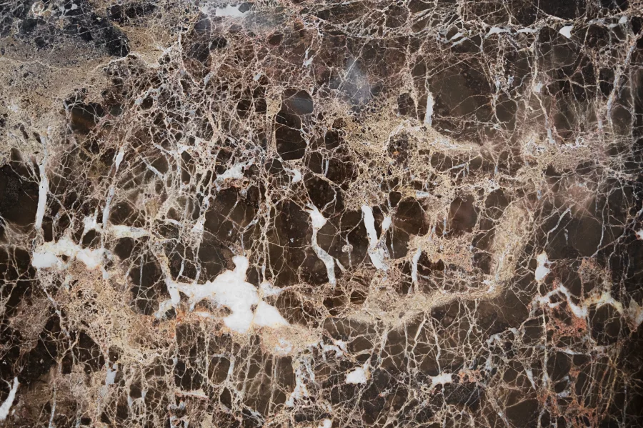 ROWICO Brooksville sofabord, kvadratisk - brun marmor og brun egefinér (90x90)