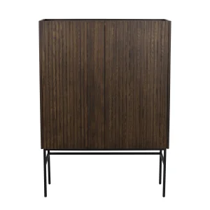 ROWICO Halifax skp, m. 2 dörrar och 2 hyllplan - brun ekfanér och svart metall