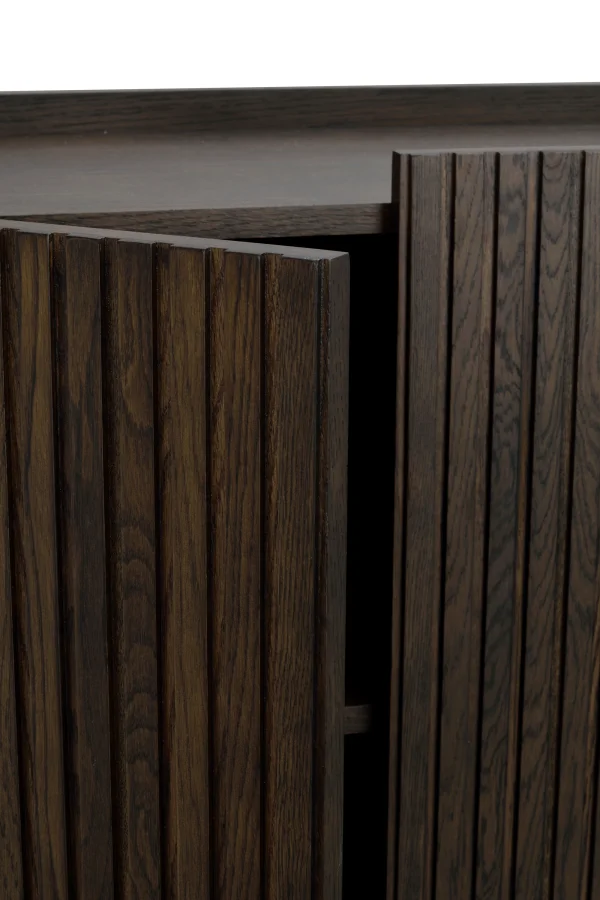 ROWICO Halifax skap, m. 2 drer og 2 hyller - brun eikefiner og sort metall