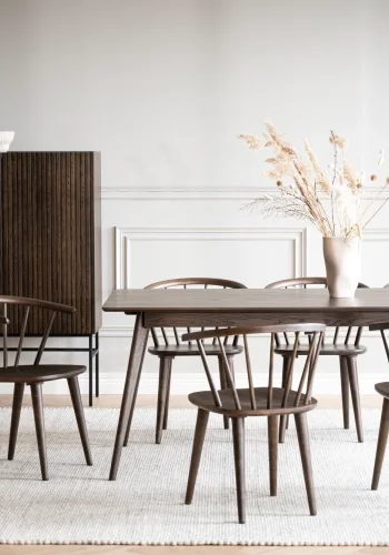 ROWICO Halifax skap, m. 2 drer og 2 hyller - brun eikefiner og sort metall