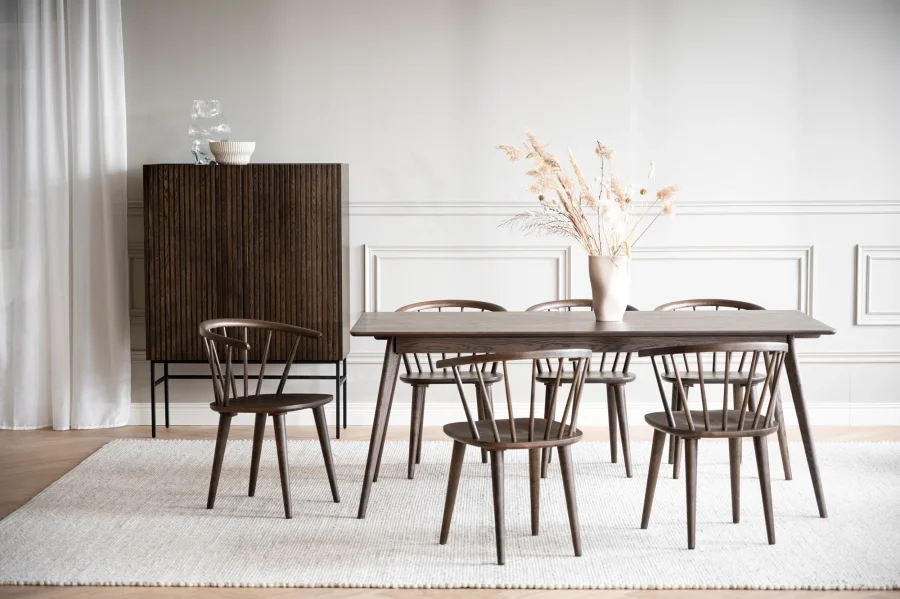 ROWICO Halifax skap, m. 2 drer og 2 hyller - brun eikefiner og sort metall