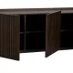 ROWICO Halifax skjenk, m. 3 drer og 3 hyller - brun eikefiner og sort metall
