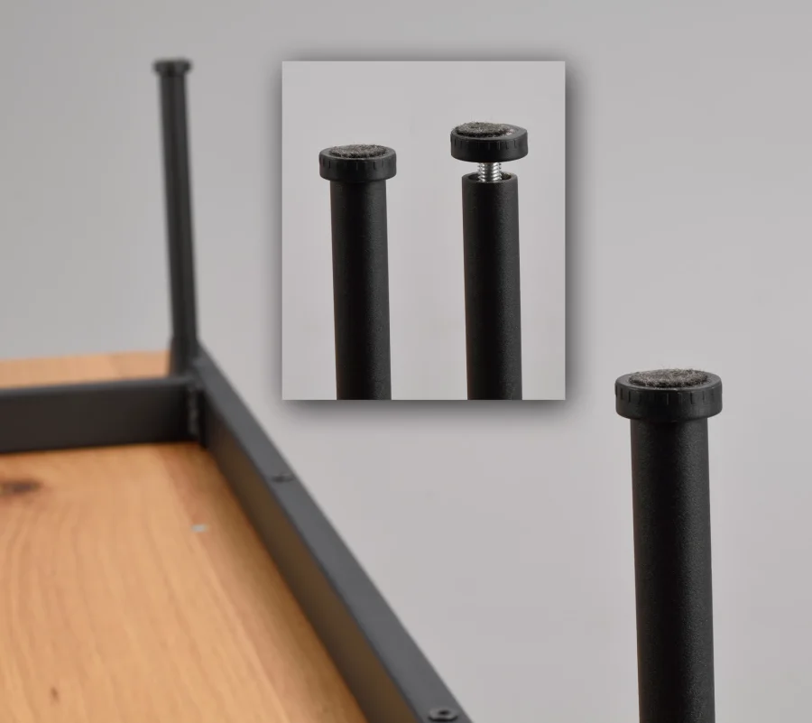 ROWICO Brewerton TV-bord, m. 3 drer og 3 hyller - naturlig villeikfiner og svart metall (160x40)