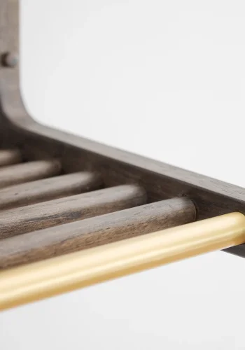 ROWICO Inverness hattehylde, m. bjlestnger - guld metal og brun eg (B:80)