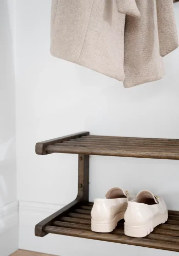 ROWICO Inverness vgmonteret skohylde, m. 2 hylder - brun eg (B:80)