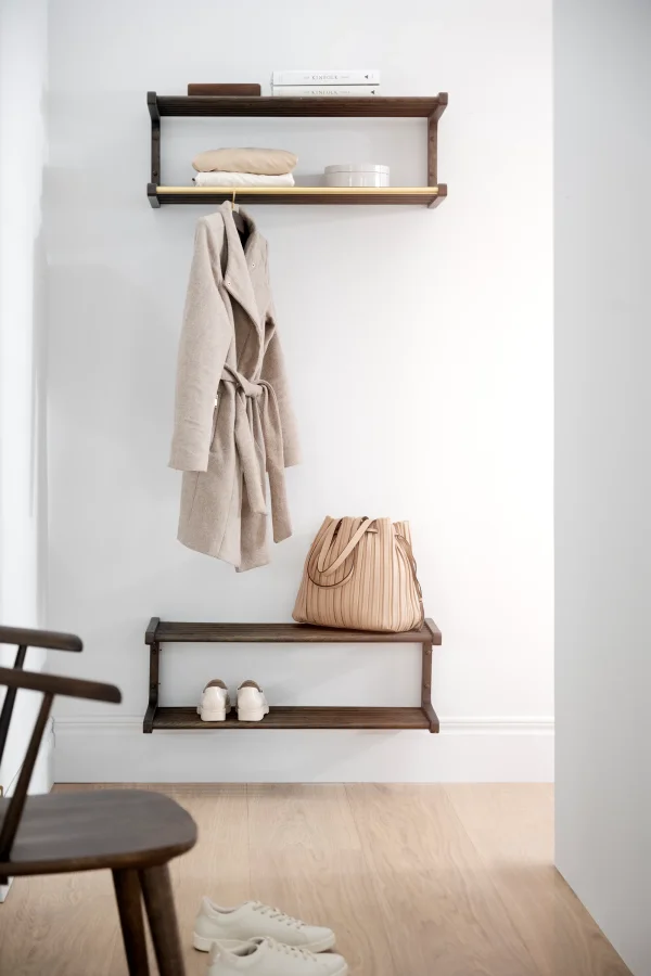 ROWICO Inverness vgmonteret skohylde, m. 2 hylder - brun eg (B:80)