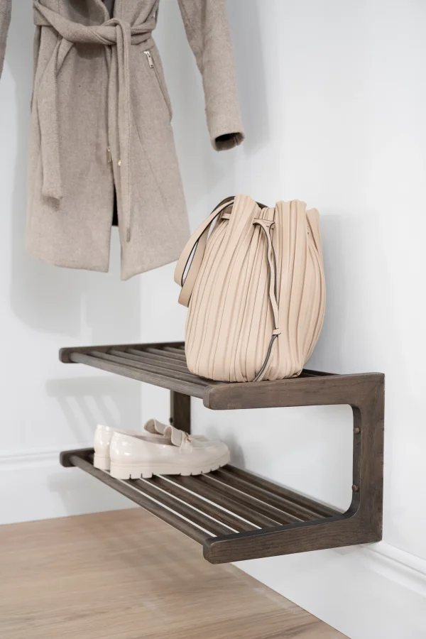 ROWICO Inverness vgmonteret skohylde, m. 2 hylder - brun eg (B:80)