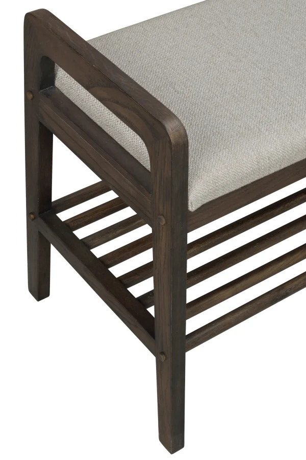 ROWICO Inverness bnk, m. 1 hylde - beige polypropylen og brun eg (75x40)