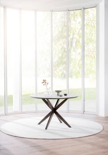 ROWICO Calverton spisebord, rundt - brun eikefiner og brun eik (120)