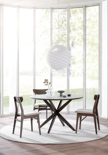 ROWICO Calverton spisebord, rundt - brun eikefiner og brun eik (120)