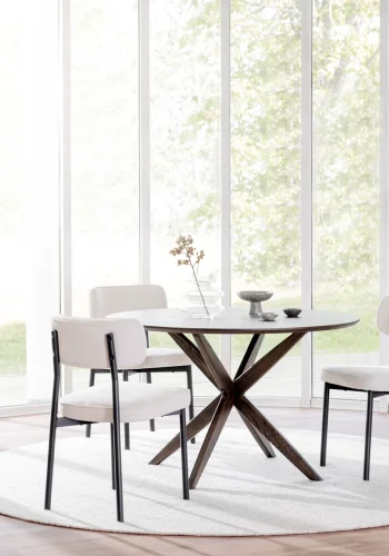 ROWICO Calverton spisebord, rundt - brun eikefiner og brun eik (120)