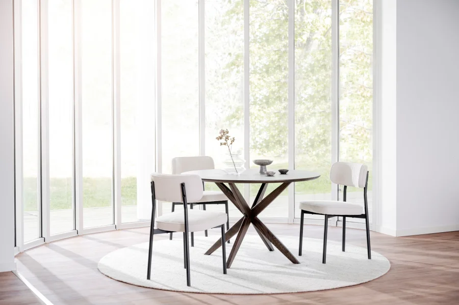 ROWICO Calverton spisebord, rundt - brun eikefiner og brun eik (120)