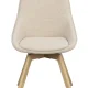ROWICO Alison spisebordsstol, drejelig - lys beige stof og natur egetr