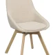 ROWICO Alison spisebordsstol, drejelig - lys beige stof og natur egetr