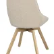 ROWICO Alison spisebordsstol, drejelig - lys beige stof og natur egetr
