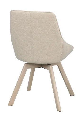 ROWICO Alison spisebordsstol, drejelig - lys beige stof og hvidpigmenteret egetr