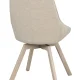ROWICO Alison spisebordsstol, drejelig - lys beige stof og hvidpigmenteret egetr