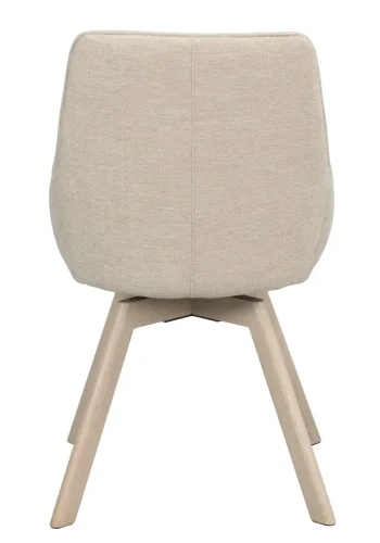 ROWICO Alison spisebordsstol, drejelig - lys beige stof og hvidpigmenteret egetr