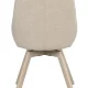 ROWICO Alison spisebordsstol, drejelig - lys beige stof og hvidpigmenteret egetr