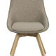 ROWICO Alison spisebordsstol, drejelig - mrk beige stof og natur egetr