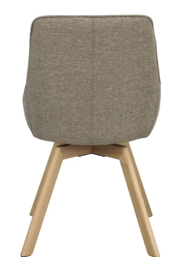 ROWICO Alison spisebordsstol, drejelig - mrk beige stof og natur egetr