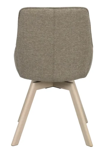 ROWICO Alison spisebordsstol, drejelig - mrk beige stof og hvidpigmenteret egetr