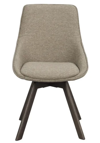 ROWICO Alison spisebordsstol, drejelig - mrk beige stof og brun egetr