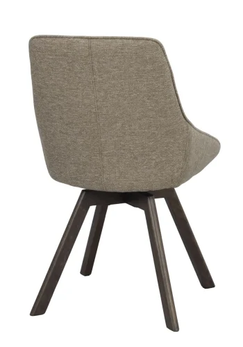 ROWICO Alison spisebordsstol, drejelig - mrk beige stof og brun egetr