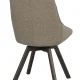 ROWICO Alison spisebordsstol, drejelig - mrk beige stof og brun egetr