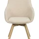 ROWICO Alison spisebordsstol, drejelig, m. armln - lys beige stof og natur egetr