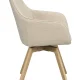 ROWICO Alison spisebordsstol, drejelig, m. armln - lys beige stof og natur egetr