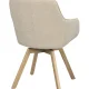 ROWICO Alison spisebordsstol, drejelig, m. armln - lys beige stof og natur egetr