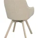 ROWICO Alison spisebordsstol, drejelig, m. armln - lys beige stof og hvidpigmenteret egetr