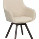 ROWICO Alison spisebordsstol, drejelig, m. armln - lys beige stof og brun egetr