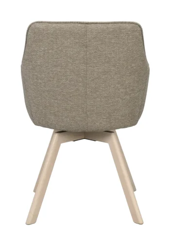 ROWICO Alison spisebordsstol, drejelig, m. armln - mrk beige stof og hvidpigmenteret egetr