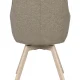 ROWICO Alison spisebordsstol, drejelig, m. armln - mrk beige stof og hvidpigmenteret egetr
