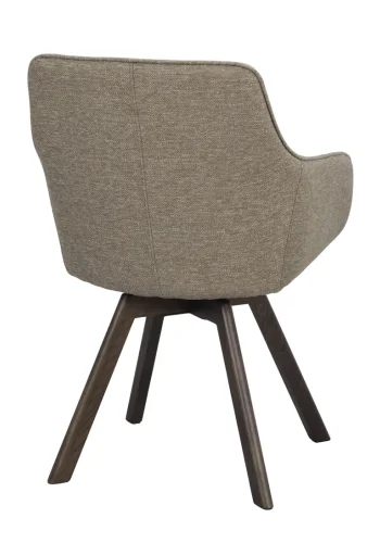 ROWICO Alison spisebordsstol, drejelig, m. armln - mrk beige stof og natur egetr