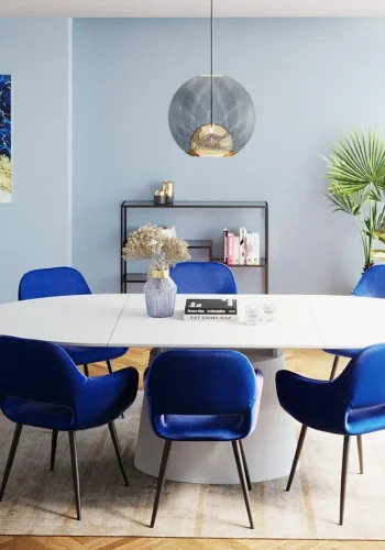 KARE DESIGN Extension Benvenuto ovalt spisebord - hvit hyglans tre, med sommerfugltopp (200(50)x110)