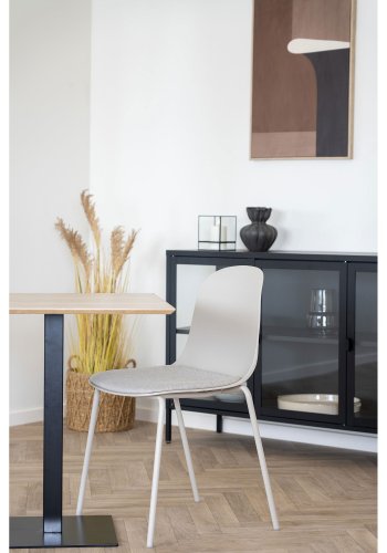 HOUSE NORDIC Fano kafébord, firkantet - naturlig melamin og svart stl (70x70)