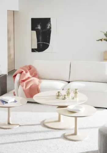 ROWICO Hobart salongbord, rundt - hvitpigmentert eik (90)