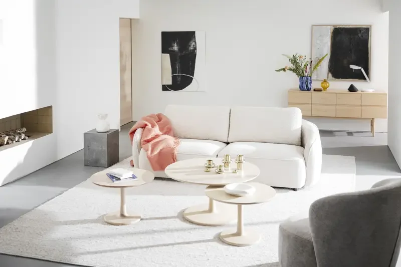 ROWICO Hobart salongbord, rundt - hvitpigmentert eik (60)