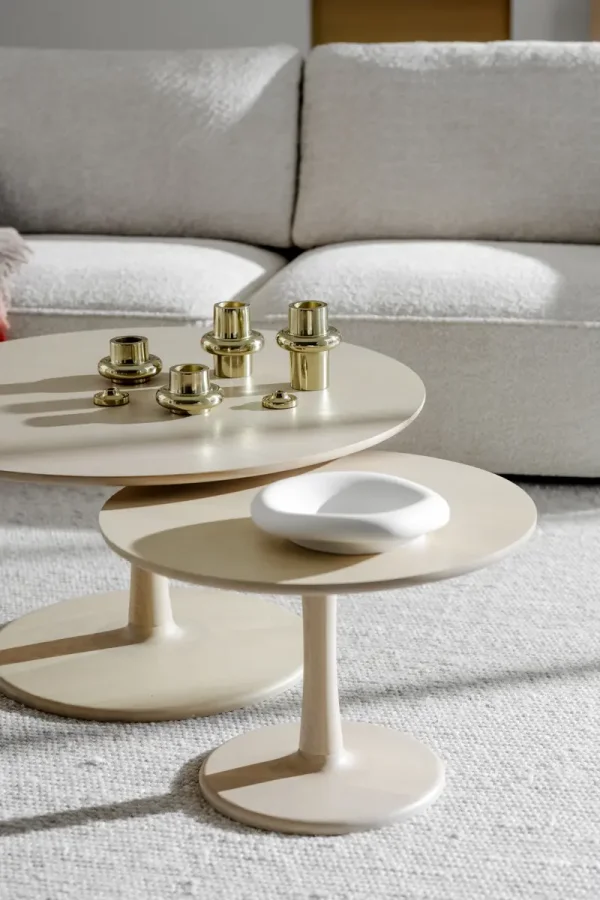 ROWICO Hobart salongbord, rundt - hvitpigmentert eik (90)