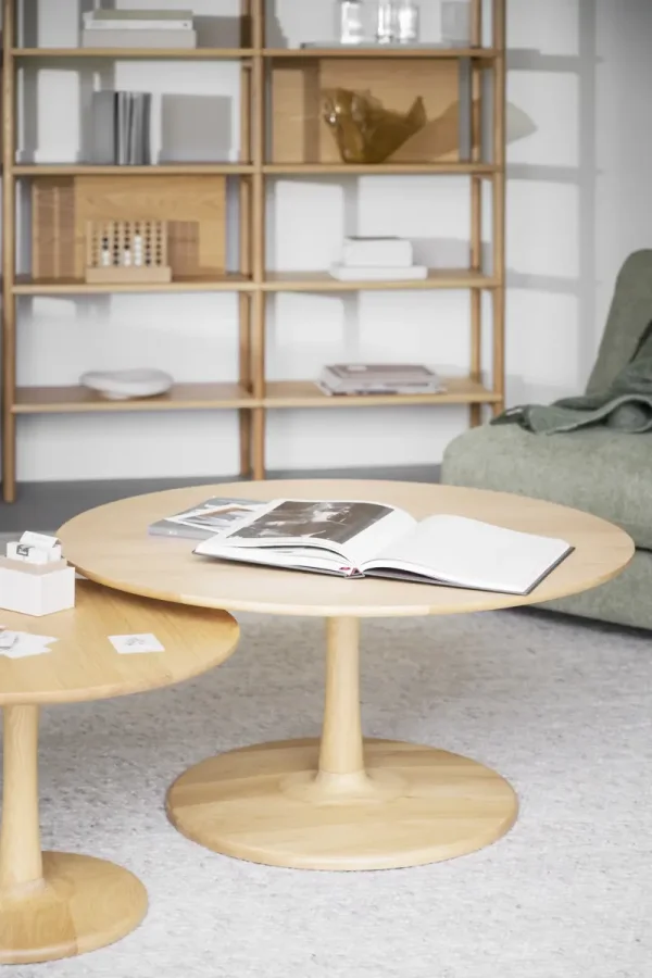 ROWICO Hobart salongbord, rundt - naturlig eik (90)