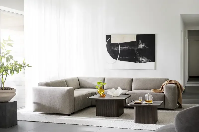 ROWICO Sullivan sofabord, kvadratisk - brun egefinr og eg (80x80)