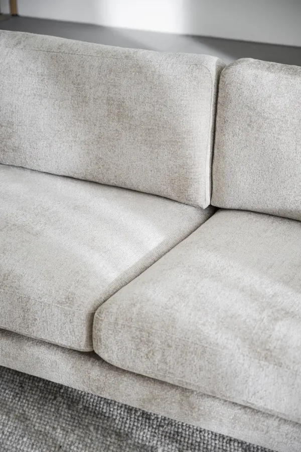 ROWICO Braden 3 pers. sofa - lys beige stoff og naturlig eik