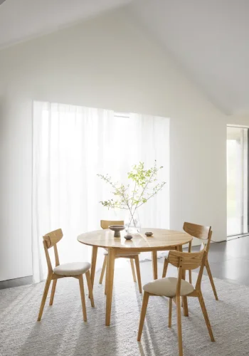 ROWICO Filippa spisebord, m. udtrk, rund - natur eg (120/165)