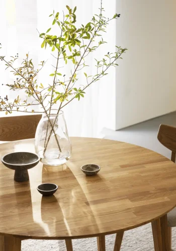 ROWICO Filippa spisebord, m. udtrk, rund - natur eg (120/165)
